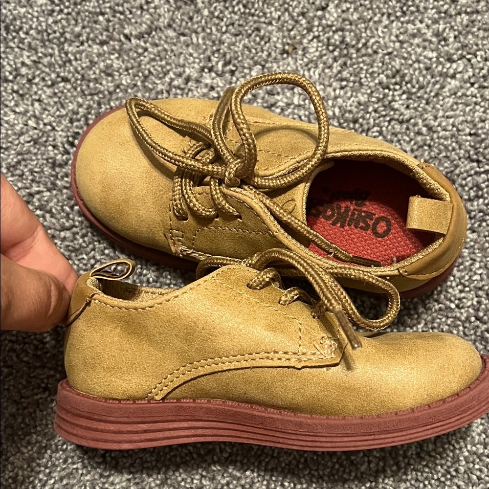 OshKosh B'gosh Tan Dress Shoes with Red Soles